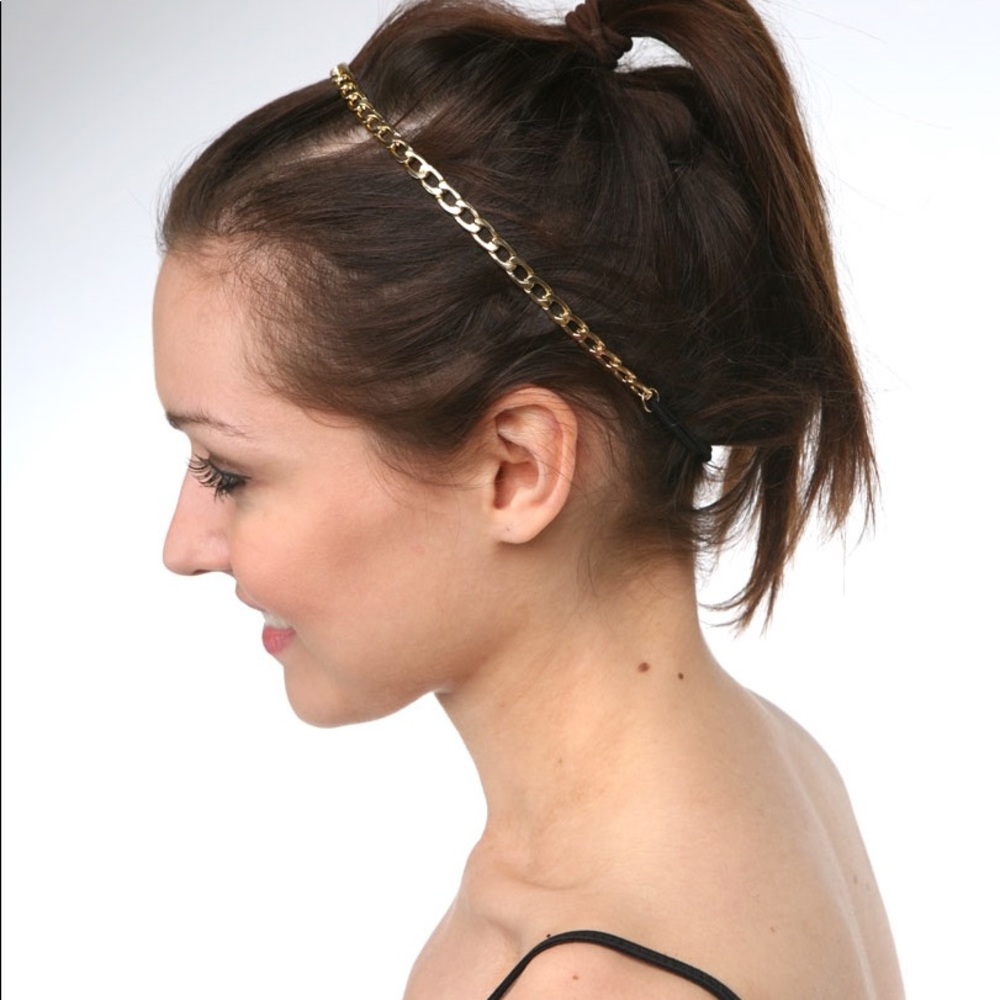 NEW GOLD TONE CHAIN HEADBAND
